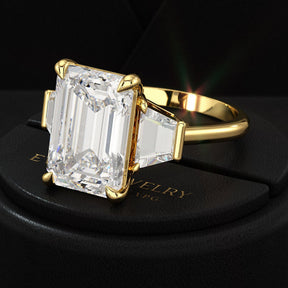 7 Carat Emerald Cut Diamond Wedding Ring - Evara Jewelry LLC