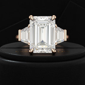 7 Carat Emerald Cut Diamond Wedding Ring - Evara Jewelry LLC