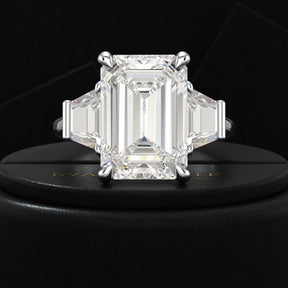 7 Carat Emerald Cut Diamond Wedding Ring - Evara Jewelry LLC