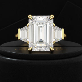 7 Carat Emerald Cut Diamond Wedding Ring - Evara Jewelry LLC