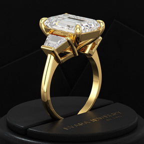 7 Carat Emerald Cut Diamond Wedding Ring - Evara Jewelry LLC