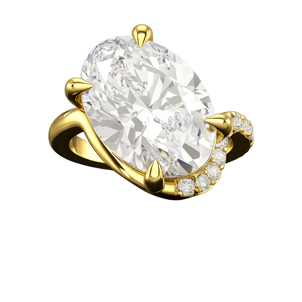 7 Carat Oval Diamond Wedding Band - Evara Jewelry LLC