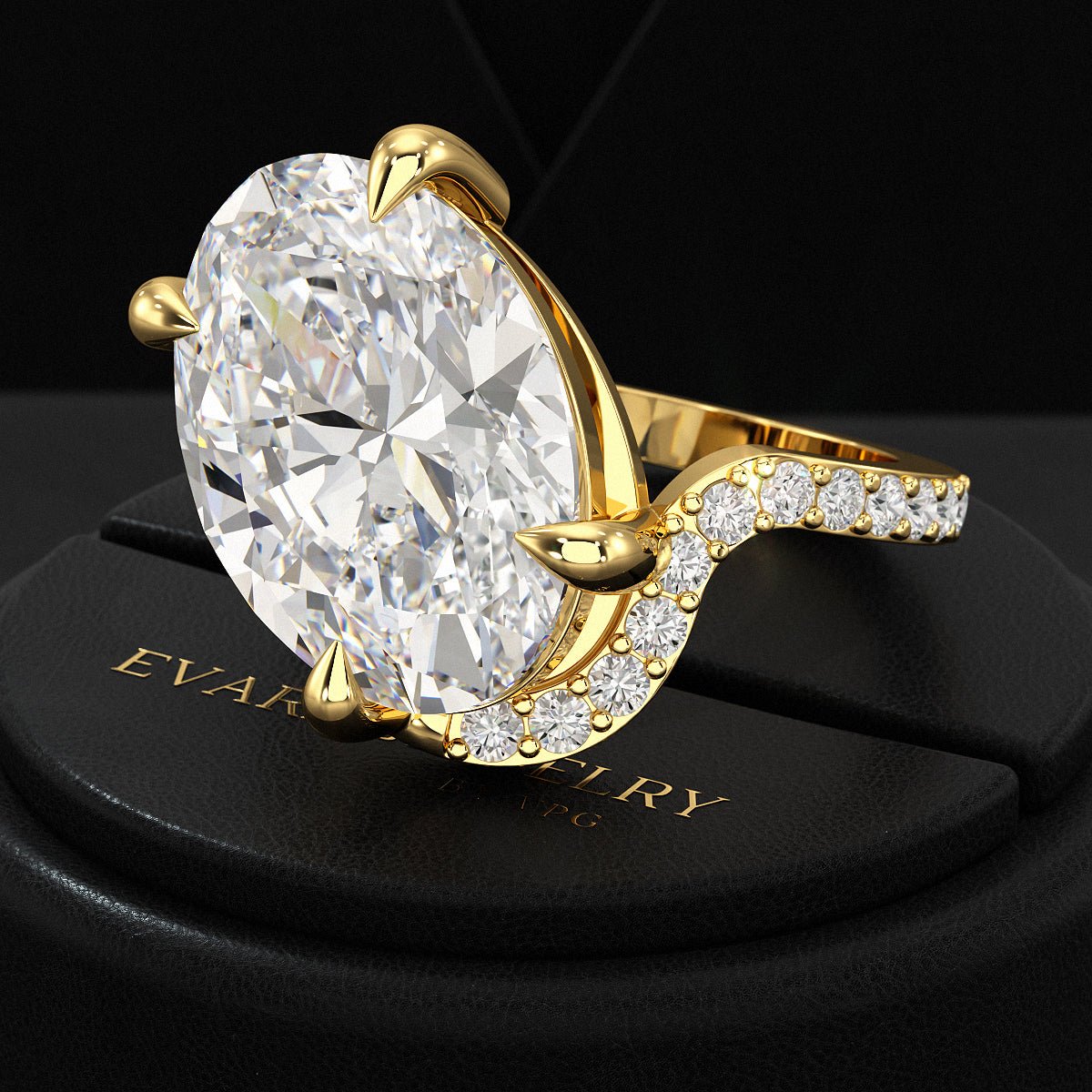 7 Carat Oval Diamond Wedding Band - Evara Jewelry LLC