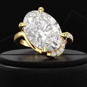 7 Carat Oval Diamond Wedding Band - Evara Jewelry LLC