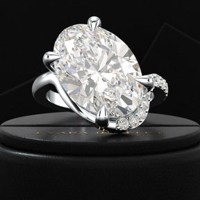 7 Carat Oval Diamond Wedding Band - Evara Jewelry LLC