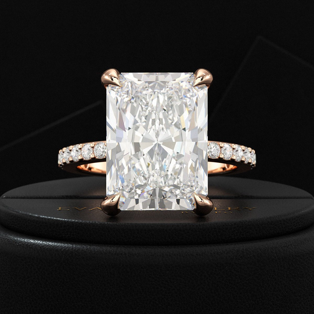7 Carat Radiant Cut Diamond Engagement Ring - Evara Jewelry LLC