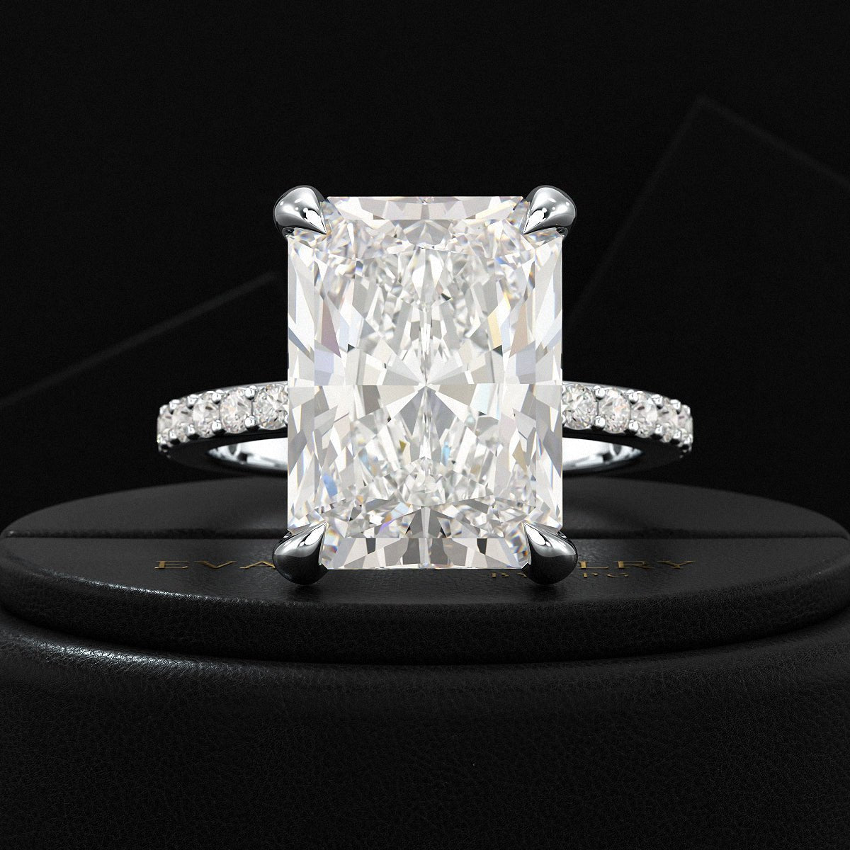7 Carat Radiant Cut Diamond Engagement Ring - Evara Jewelry LLC