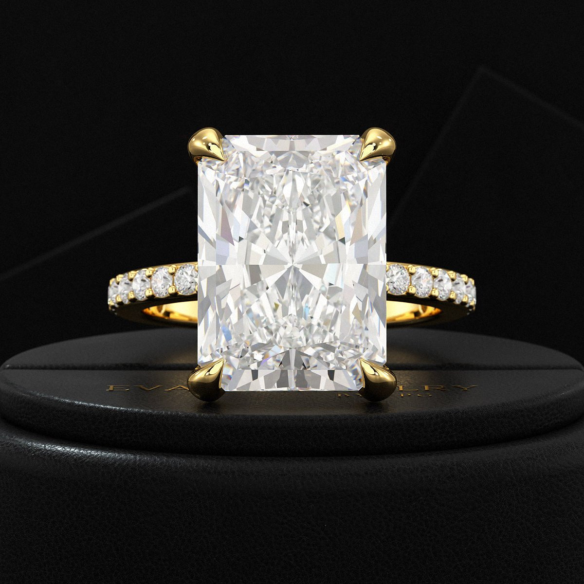 7 Carat Radiant Cut Diamond Engagement Ring - Evara Jewelry LLC