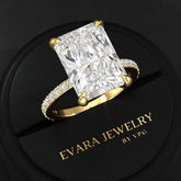 7 Carat Radiant Cut Diamond Engagement Ring - Evara Jewelry LLC