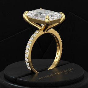 7 Carat Radiant Cut Diamond Engagement Ring - Evara Jewelry LLC