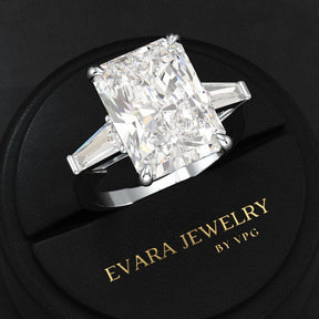 7 Carat Radiant Cut Diamond Three Stone Engagement Ring - Evara Jewelry LLC