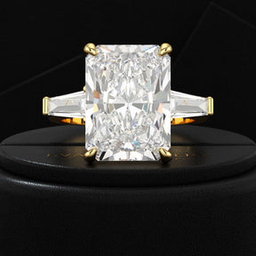 7 Carat Radiant Cut Diamond Three Stone Engagement Ring - Evara Jewelry LLC