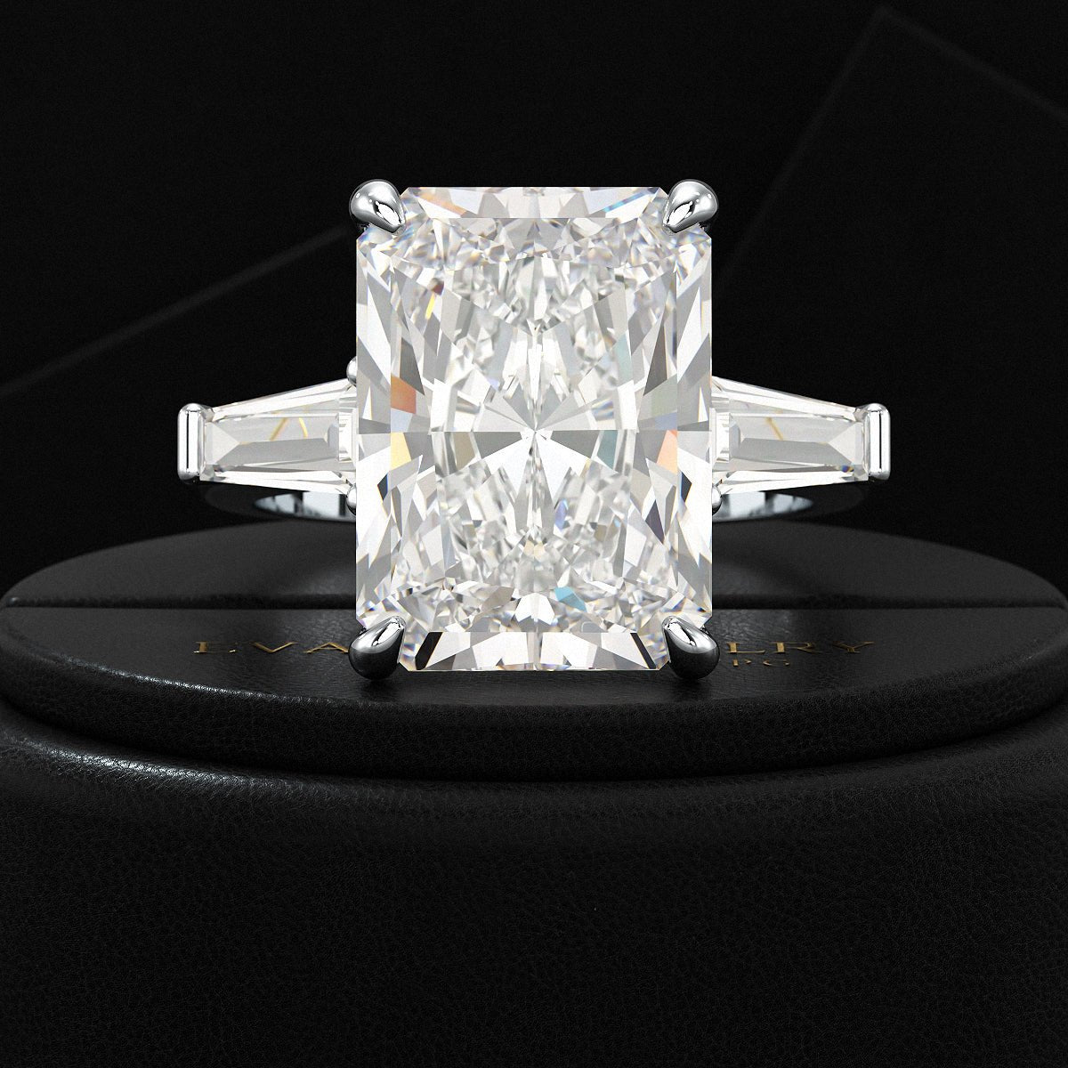 7 Carat Radiant Cut Diamond Three Stone Engagement Ring - Evara Jewelry LLC