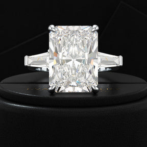7 Carat Radiant Cut Diamond Three Stone Engagement Ring - Evara Jewelry LLC