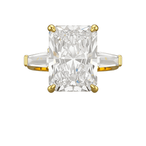 7 Carat Radiant Cut Diamond Three Stone Engagement Ring - Evara Jewelry LLC