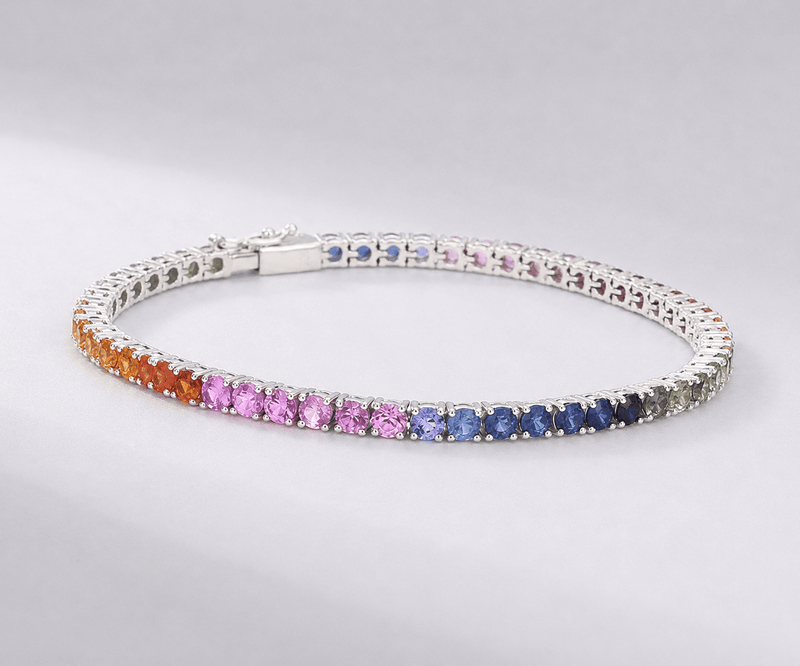 7 Carat Rainbow Sapphire Tennis Bracelet