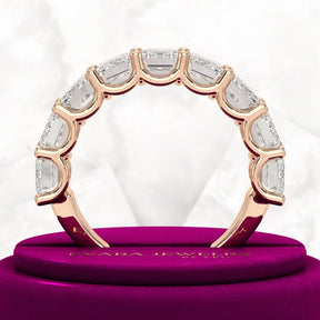 7 Carats Emerald Cut Diamond Minimalist Stacking Band - Evara Jewelry LLC