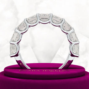 7 Carats Emerald Cut Diamond Minimalist Stacking Band - Evara Jewelry LLC