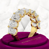 7 Carats Emerald Cut Diamond Minimalist Stacking Band - Evara Jewelry LLC