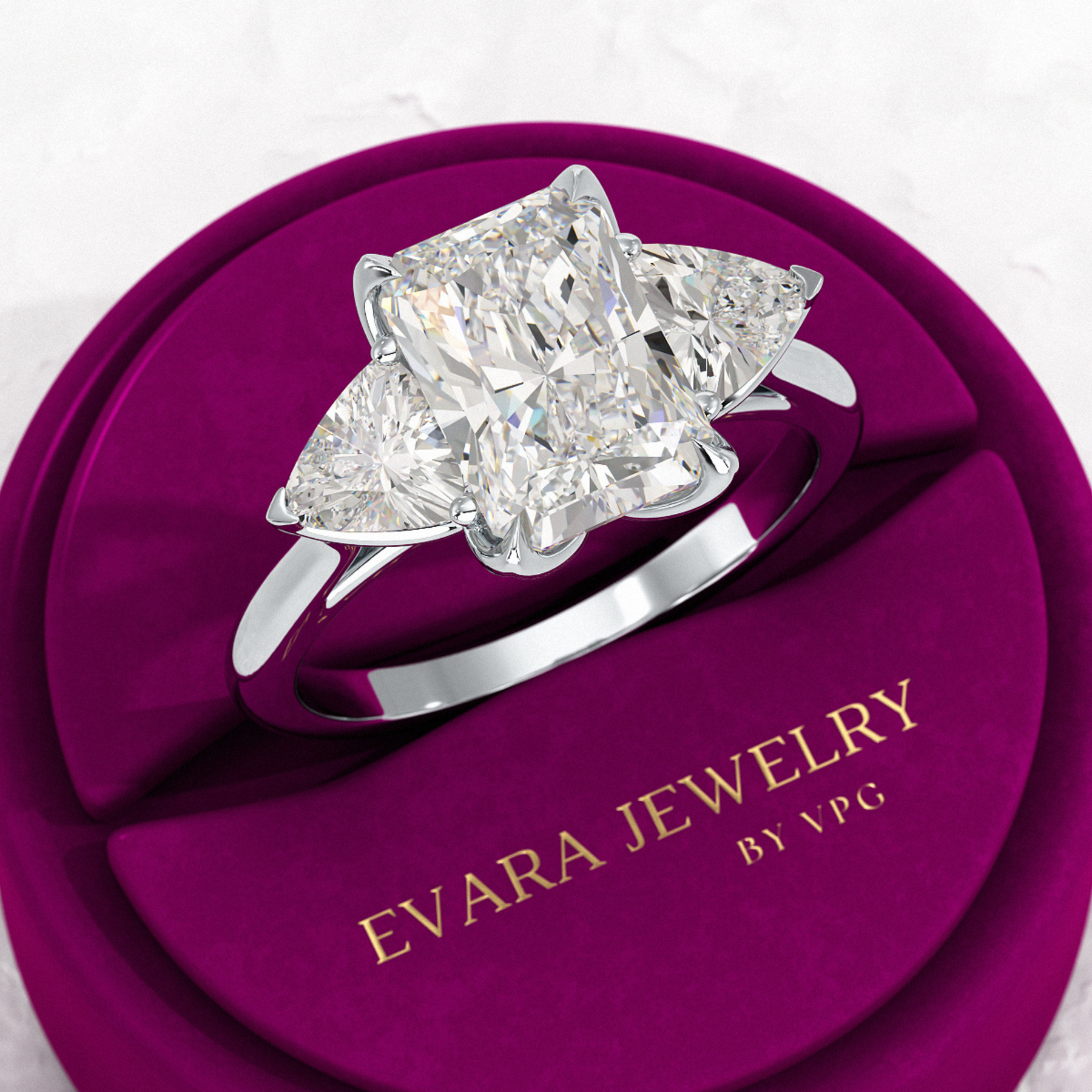 3.00 Carat Radiant Cut Diamond Engagement Ring