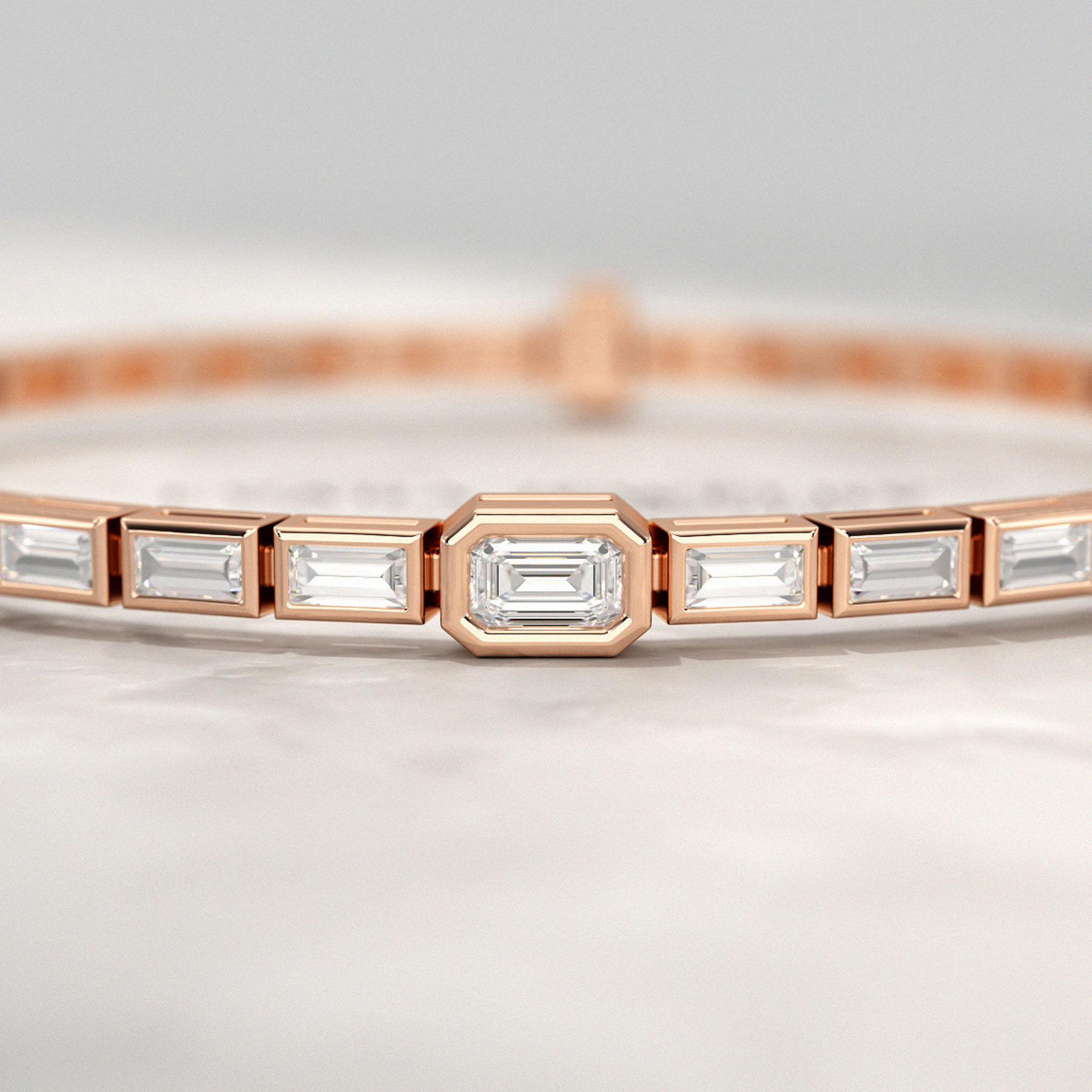 2 Carat Emerald Cut Diamond Tennis Bracelet with Lab Grown Diamonds