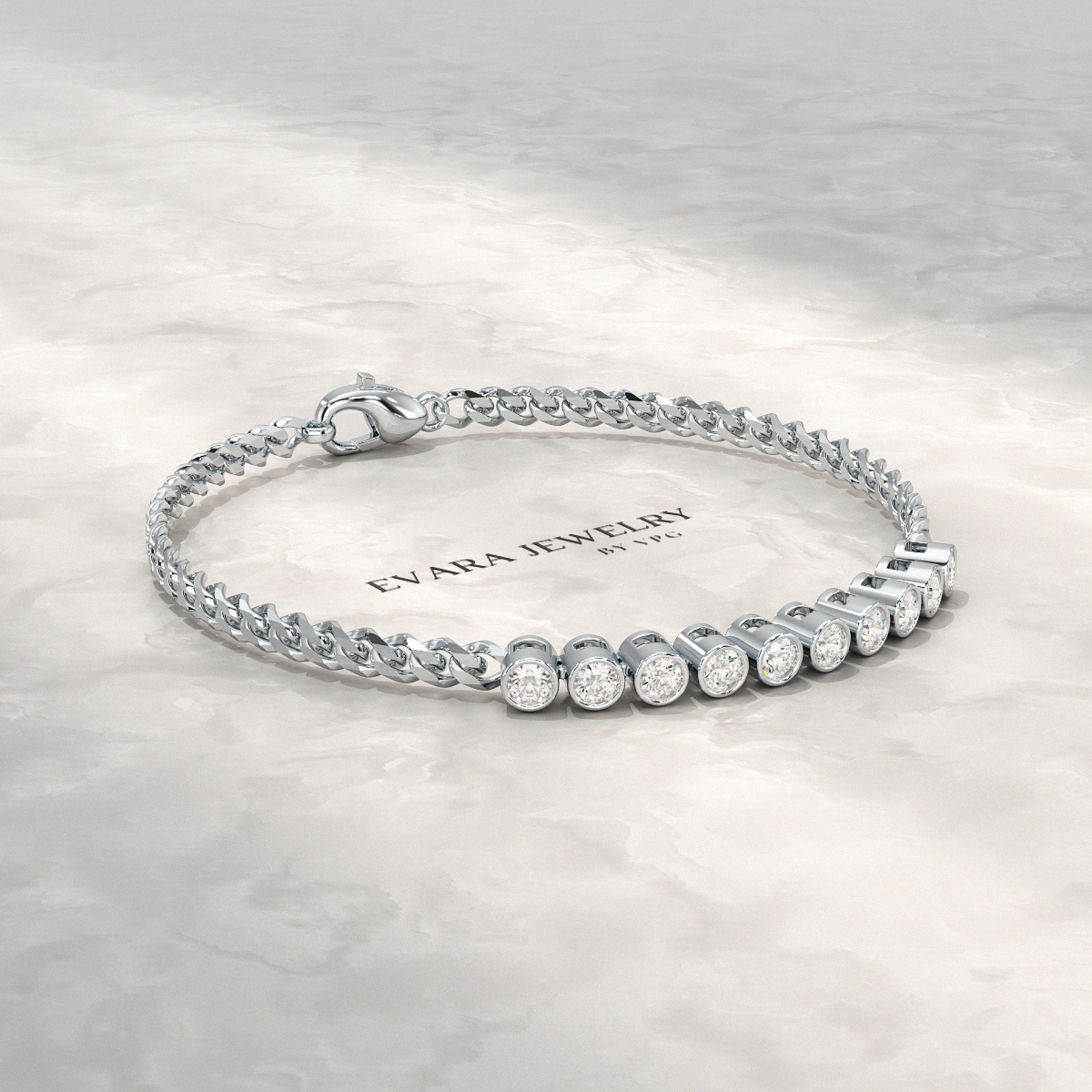 1.10 Carat Bezel Set Round Diamond Bracelet