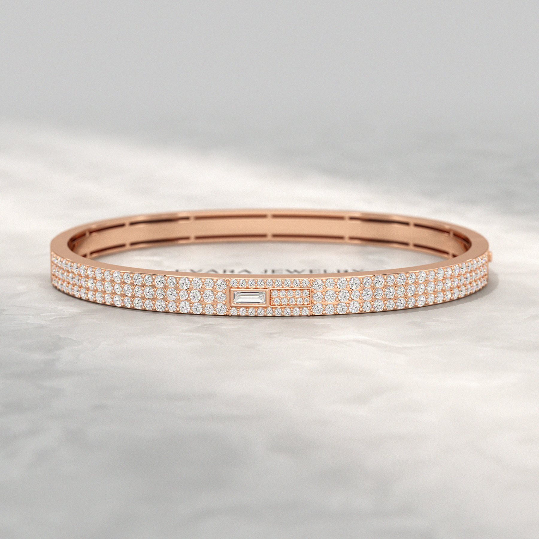 3.12 Carat Diamond Cuff Bracelet in 10K, 14K, 18K Solid Gold