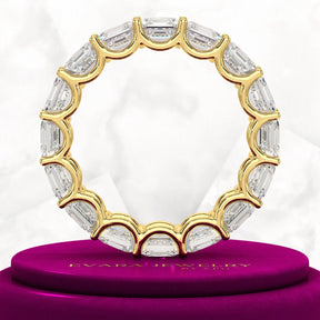 8 Carat Asscher Cut Diamond U Shape Wedding Band - Evara Jewelry LLC