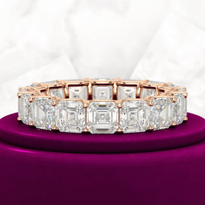 8 Carat Asscher Cut Diamond U Shape Wedding Band - Evara Jewelry LLC