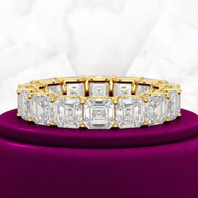 8 Carat Asscher Cut Diamond U Shape Wedding Band - Evara Jewelry LLC