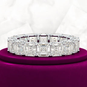 8 Carat Asscher Cut Diamond U Shape Wedding Band - Evara Jewelry LLC