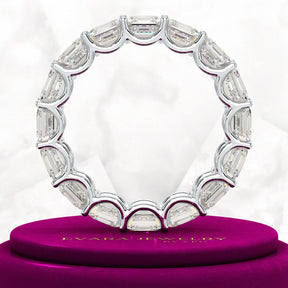 8 Carat Asscher Cut Diamond U Shape Wedding Band - Evara Jewelry LLC