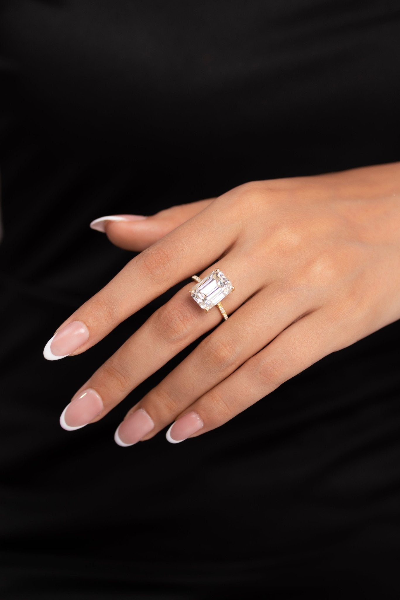 8 Carat Emerald Cut Diamond Engagement Ring - Evara Jewelry LLC