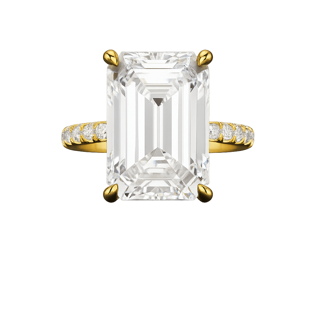 8 Carat Emerald Cut Diamond Engagement Ring - Evara Jewelry LLC