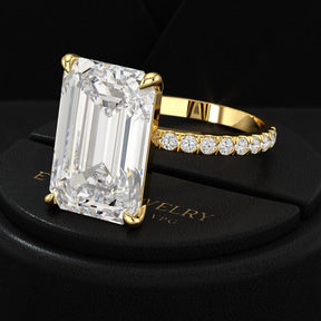 8 Carat Emerald Cut Diamond Engagement Ring - Evara Jewelry LLC