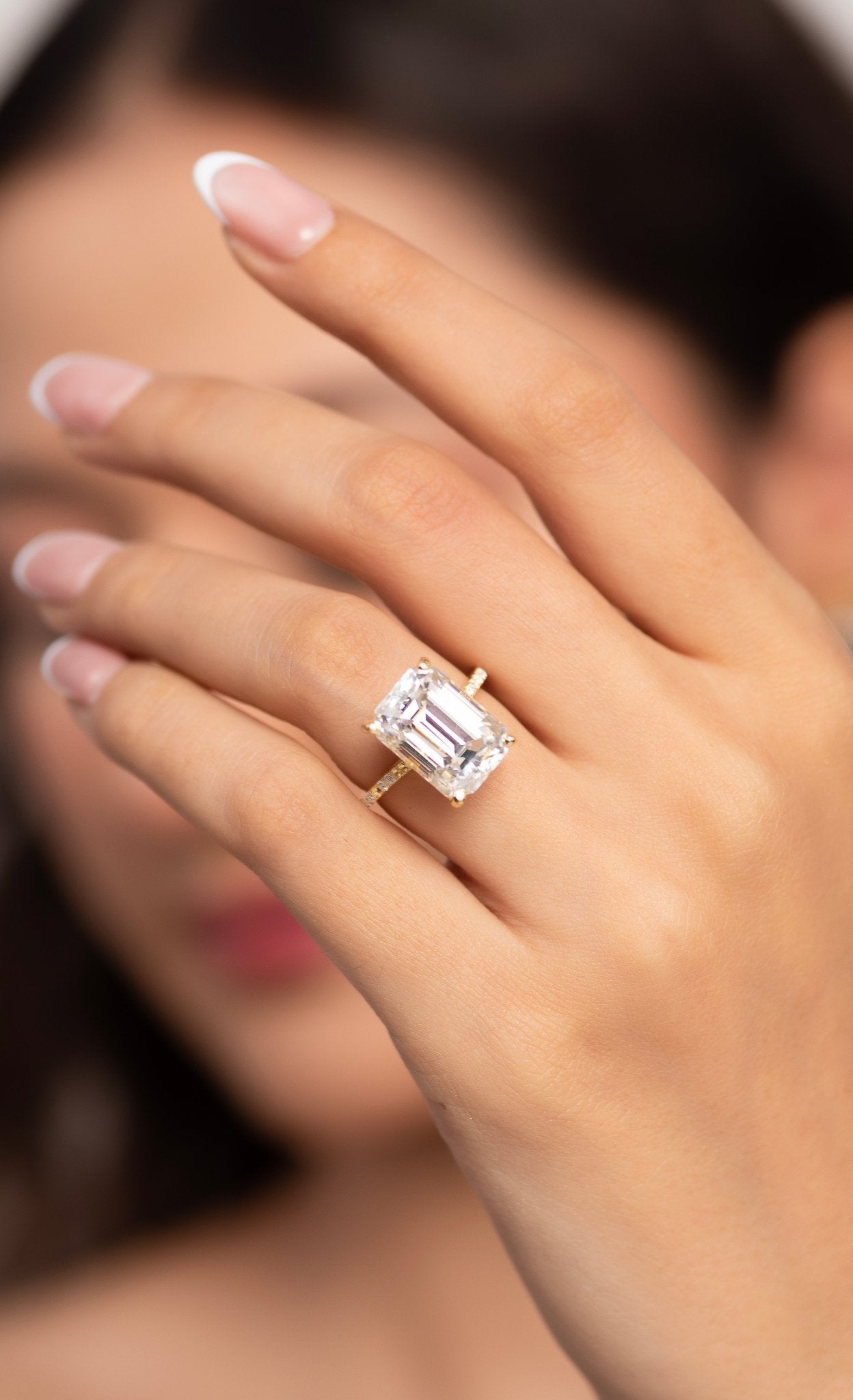 8 Carat Emerald Cut Diamond Engagement Ring - Evara Jewelry LLC