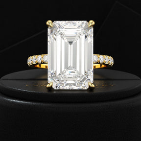 8 Carat Emerald Cut Diamond Engagement Ring - Evara Jewelry LLC