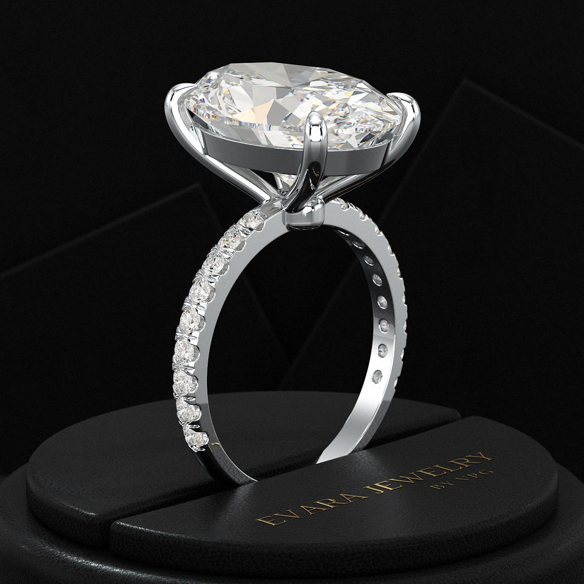 8 Carat Oval Diamond Engagement Ring - Evara Jewelry LLC
