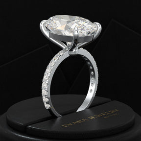 8 Carat Oval Diamond Engagement Ring - Evara Jewelry LLC
