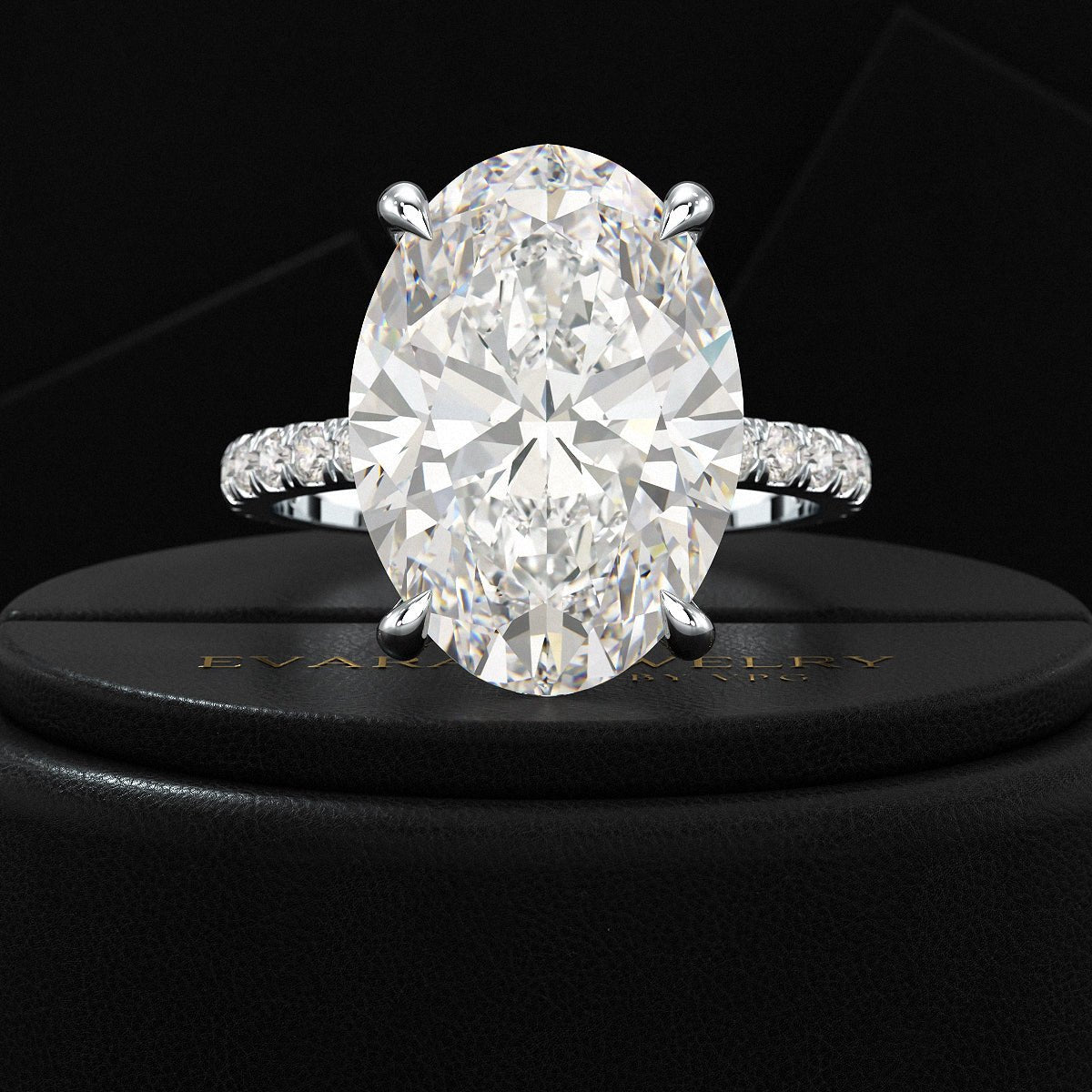 8 Carat Oval Diamond Engagement Ring - Evara Jewelry LLC