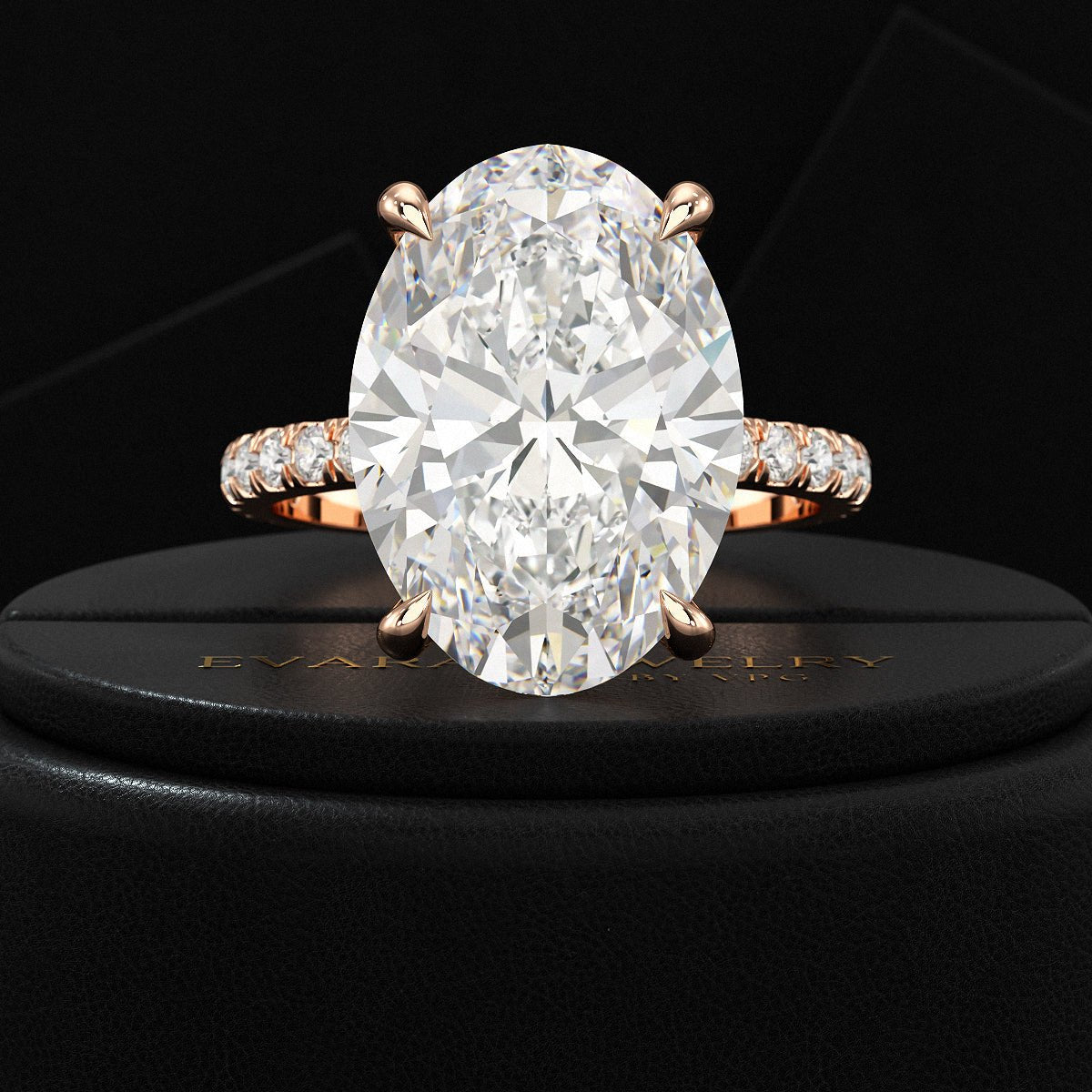 8 Carat Oval Diamond Engagement Ring - Evara Jewelry LLC