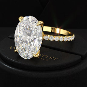 8 Carat Oval Diamond Engagement Ring - Evara Jewelry LLC