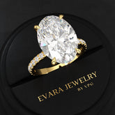 8 Carat Oval Diamond Engagement Ring - Evara Jewelry LLC