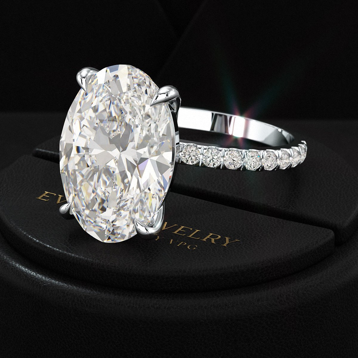 8 Carat Oval Diamond Engagement Ring - Evara Jewelry LLC
