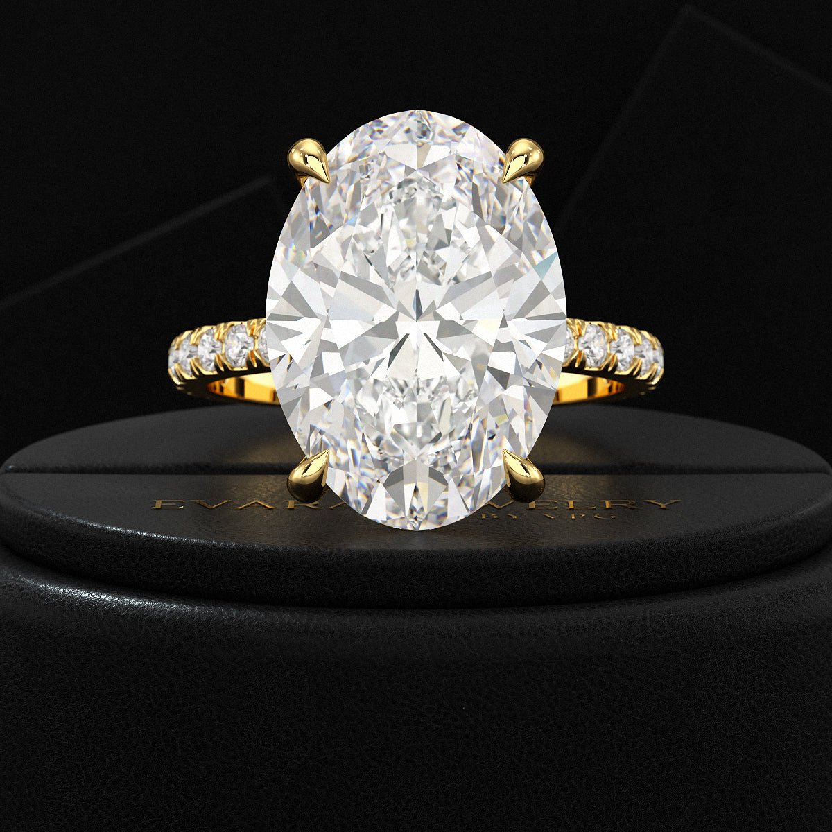 8 Carat Oval Diamond Engagement Ring - Evara Jewelry LLC