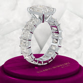 8 TCW Emerald Cut Emerald Diamond Engagement Ring - Evara Jewelry LLC