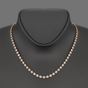 8.24 Carats Bezel Set Round Cut Diamond Choker Necklace - Evara Jewelry LLC