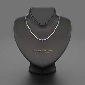 8.24 Carats Bezel Set Round Cut Diamond Choker Necklace - Evara Jewelry LLC