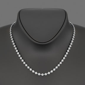 8.24 Carats Bezel Set Round Cut Diamond Choker Necklace - Evara Jewelry LLC