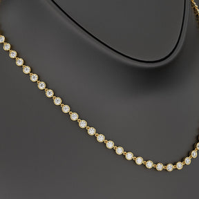 8.24 Carats Bezel Set Round Cut Diamond Choker Necklace - Evara Jewelry LLC